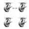 Service Caster 5 Inch V Groove Semi Steel Caster Set with Roller Bearing 4 Brake 2 Swivel Lock SCC-35S520-VGR-SLB-BSL-2-SLB-2 - alternate 1